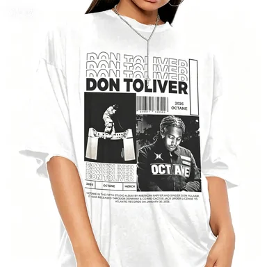 Vintage Hip Hop Rap T-Shirt2026 Don Toliver Octane Album Print Couple Streetwear Cotton Short Sleeve Tee