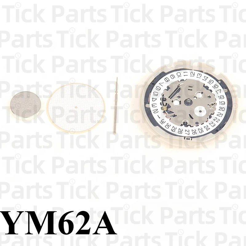 New Original Tianmadu YM62 Movement Date At 3 6Hands Replace 7T62A Quartz Movement Watch Movement Accessories