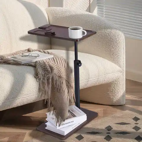Adjustable Height Sofa Side Table & Bath Tub Tray Stand Multi-Purpose Furniture Lightweight Durable for Living Room and Bathroo