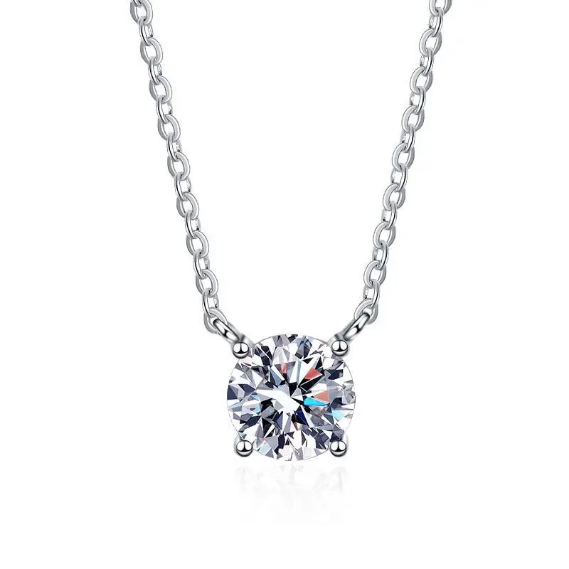 Women's 925 Sterling Silver Engagement Charm Necklace