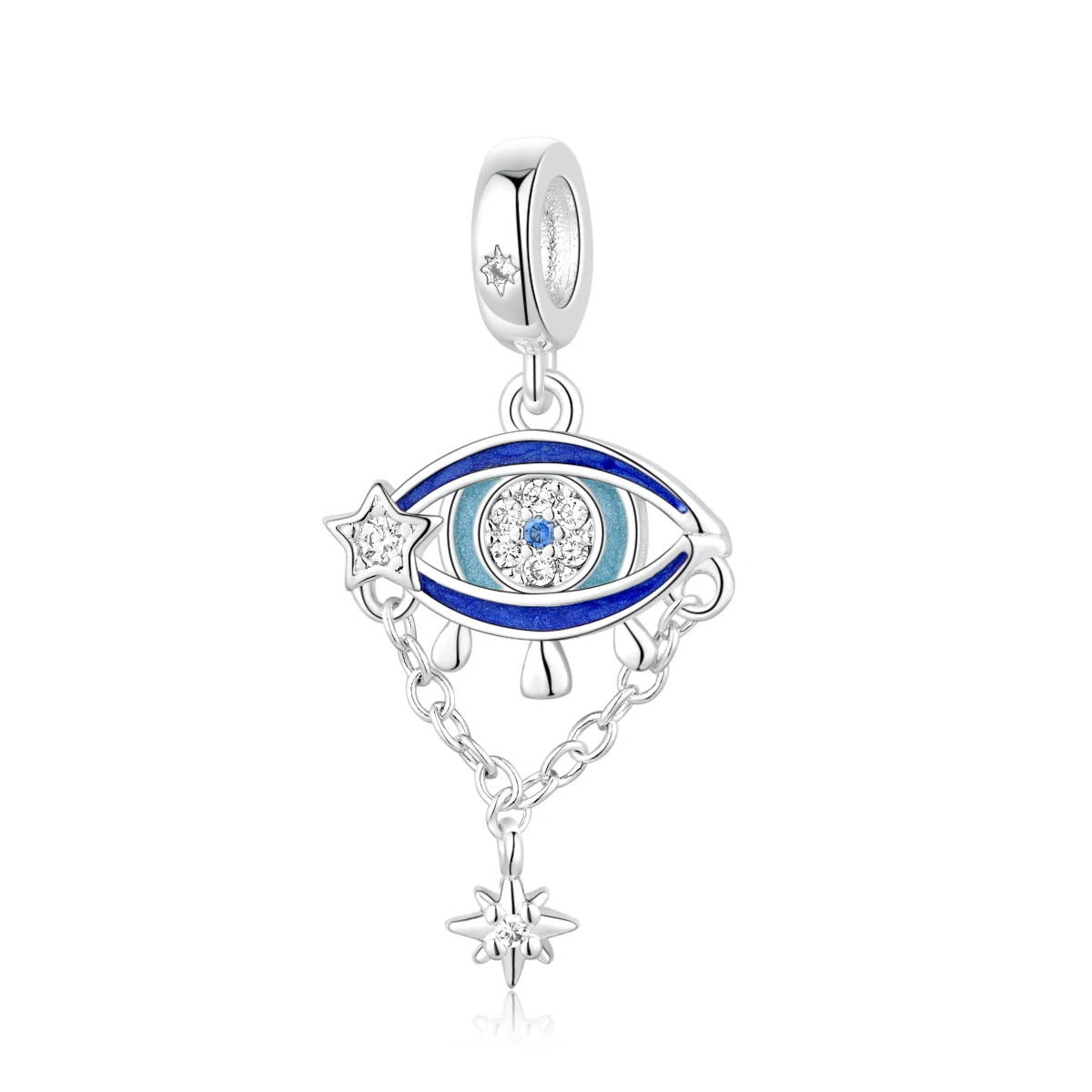 Pan Charms Blue Evil Eye Glass Pendant Charm Bead Easter Halloween Gothic Birthday Daily Gift for Her Women Anniversary Love