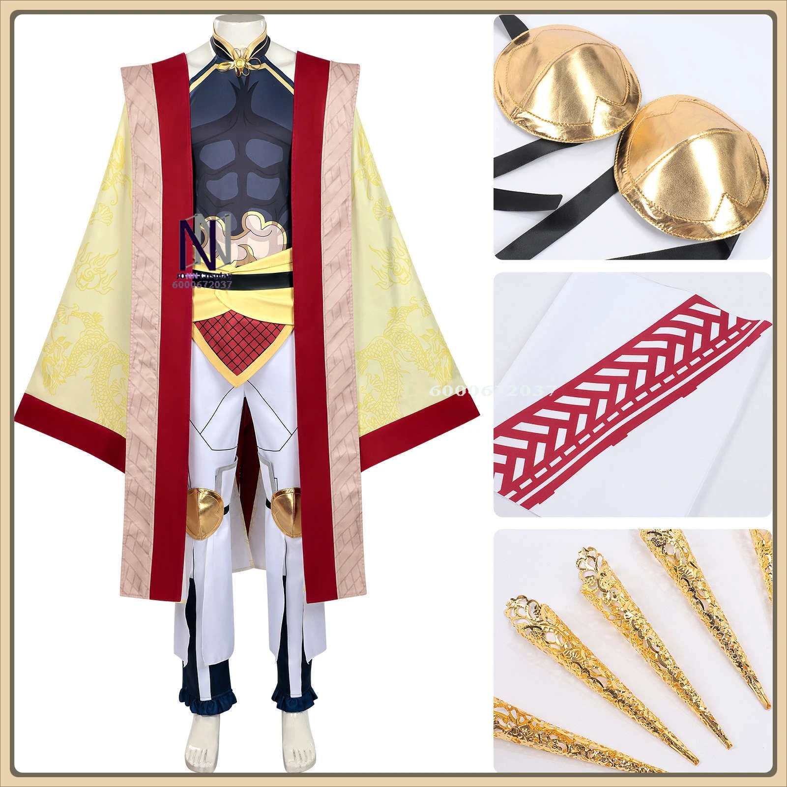 

Men's Qin Shi Huang Cosplay Costume - High Quality Full Set Costume Ragnarok Anime Imperial Sword Crown Halloween Party Suit