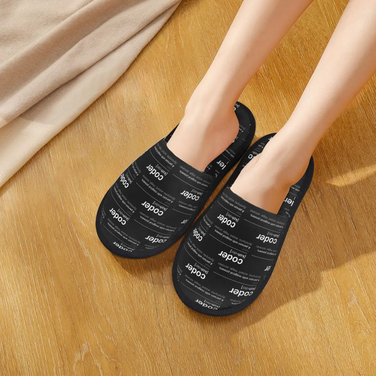 Custom Coder Definition Slippers Memory Foam Warm Soft Women House Slipper Indoor Comfy Shoes