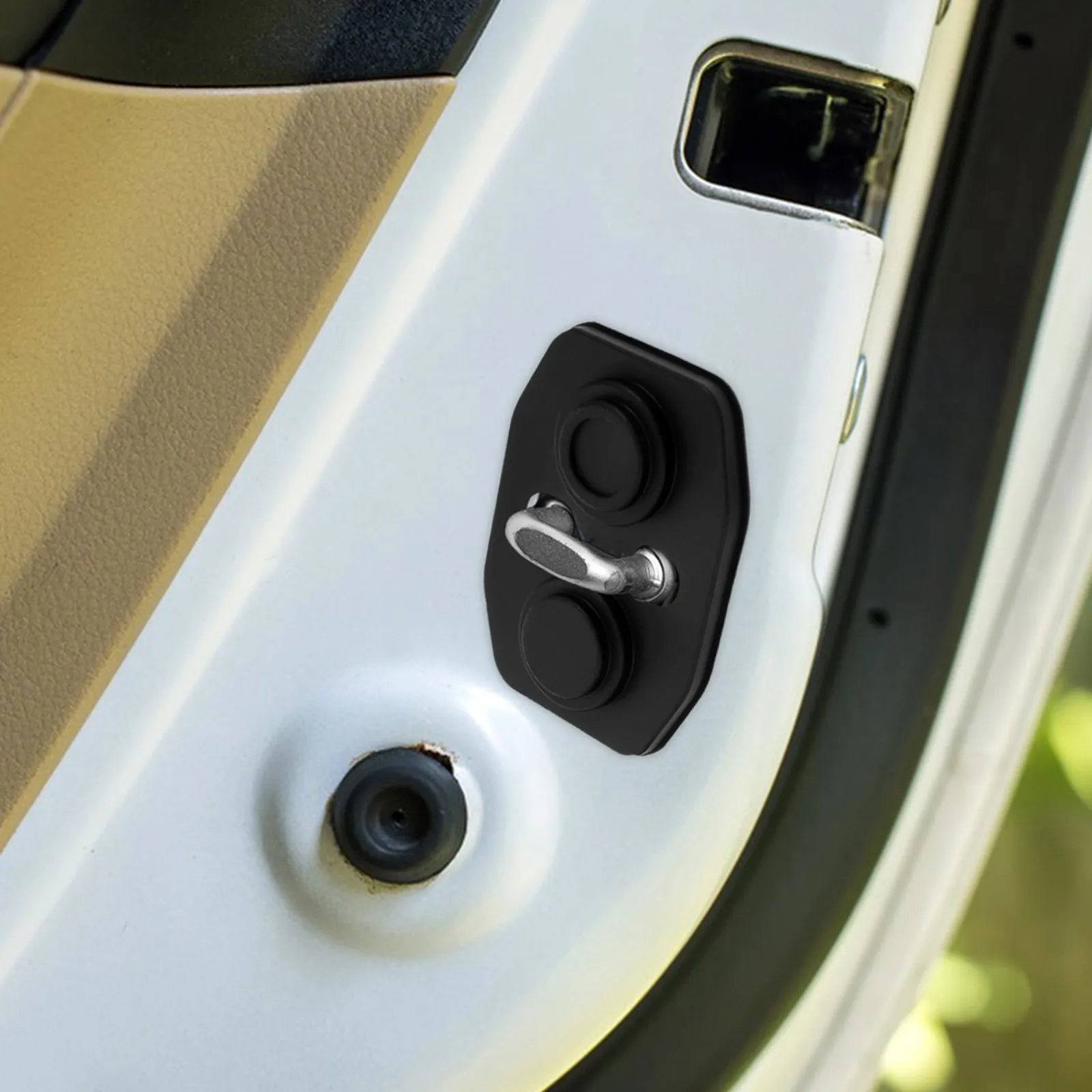 8Pcs Car Door Lock Protection Covers Buckle Decor Trim Noise Reduction Waterproof Dustproof Seal Buckle Guard Protection Trim