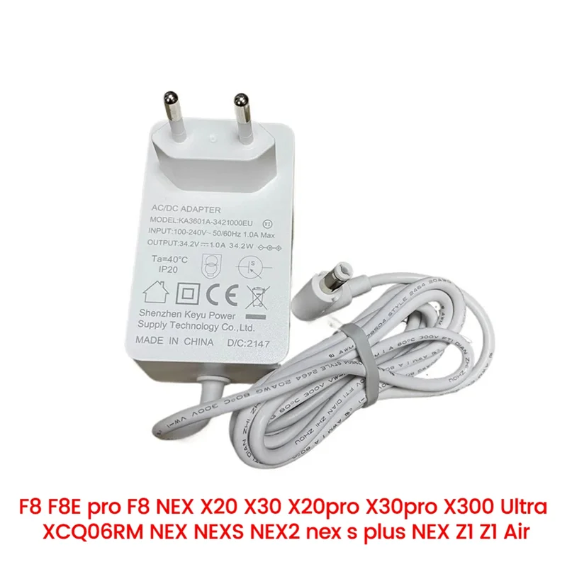 مهايئ شاحن لشاومي Roidmi F8 F8E F8 NEX X20 X30 X20pro X30pro يده مكنسة كهربائية استبدال شاحن الاتحاد الأوروبي التوصيل
