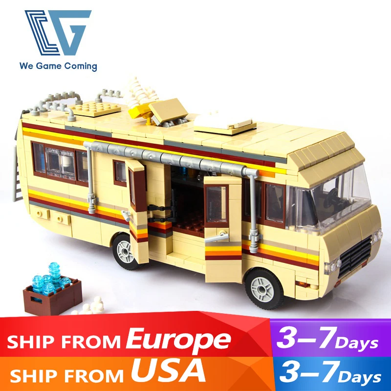 

Movie MOC WGC 66002 Greenlight Break Bad RV Bus Car Model 986PCS Building Blocks Brick Puzzle Toys for Children Birthday Gift