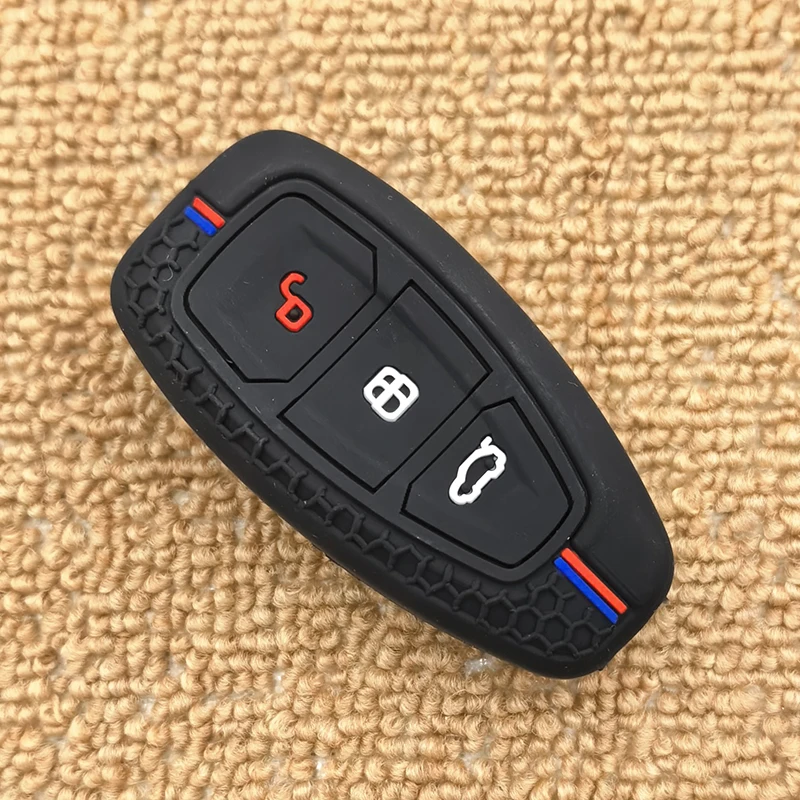 Silicone Remote Car Key Case for Ford ST Line Fiesta Focus Mondeo Ecosport Kuga Edge Escape Metallic Car Key Fob Accessories