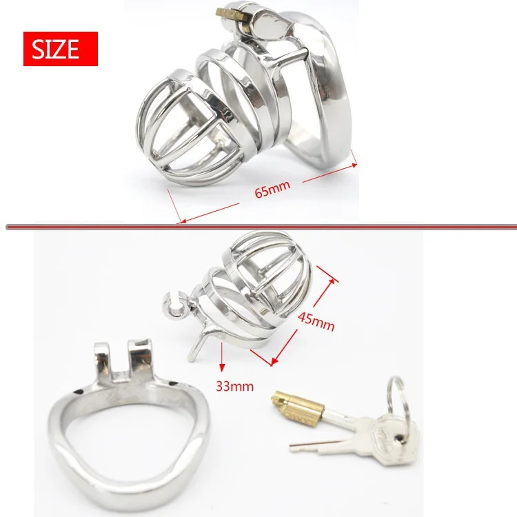 Male Stainless Steel Cock Cage Penis Ring Chastity Device Catheter with Stealth New Lock Adult Belt Sex Toy