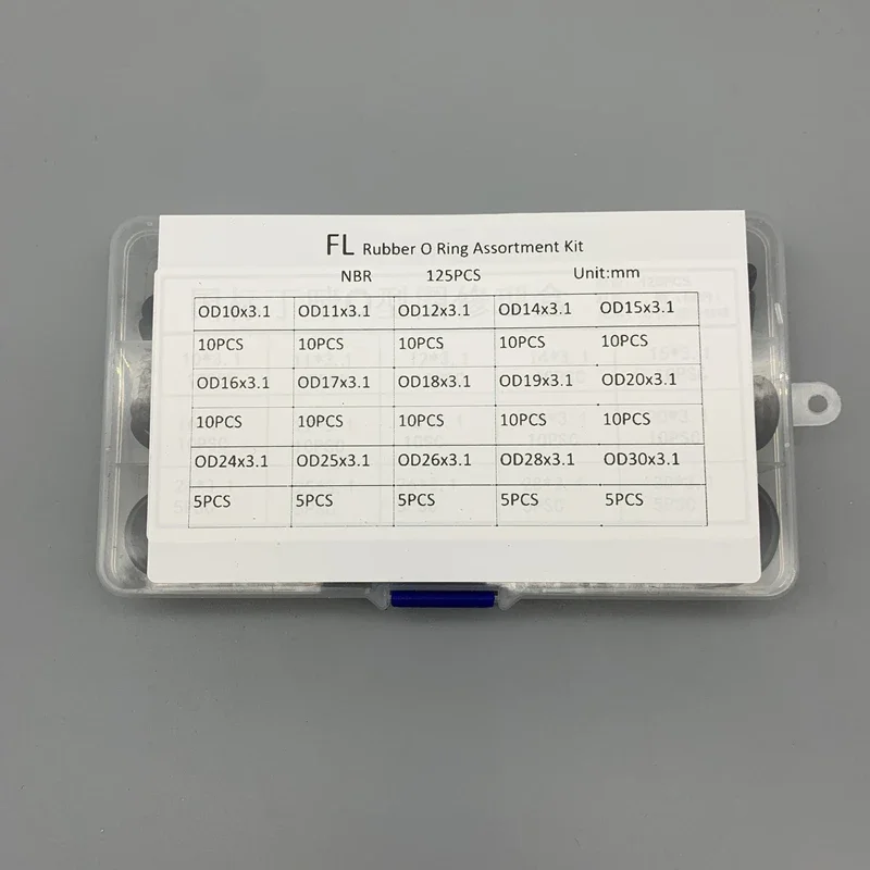CS3.1mm Multi Sizes NBR Nitrile O Ring Set 125Pcs Oilproof Waterproof Gasket Gas Tap Water Pipe Connection Seal Fittings