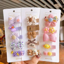 5pcs Baby Haarnadeln Kinder Mädchen Haarschmuck süße Kinder Haars pange für Mädchen Geschenk Blume Bögen Kinder Haars pange