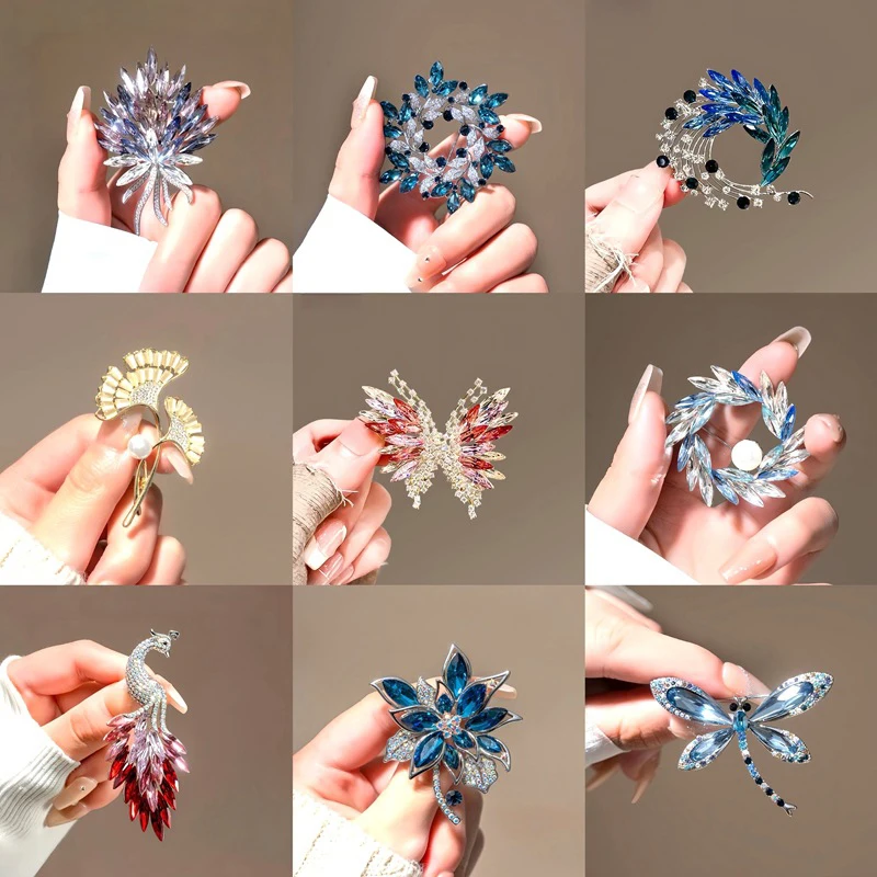 เข็มกลัดผีเสื้อดอกไม้ตกแต่งดีลักซ์สำหรับผู้หญิง, เข็มกลัดที่ได้รับแรงบันดาลใจจากโบราณ, ของขวัญเสริมชุดคอร์ซาจระยิบระยับแบบปรับได้