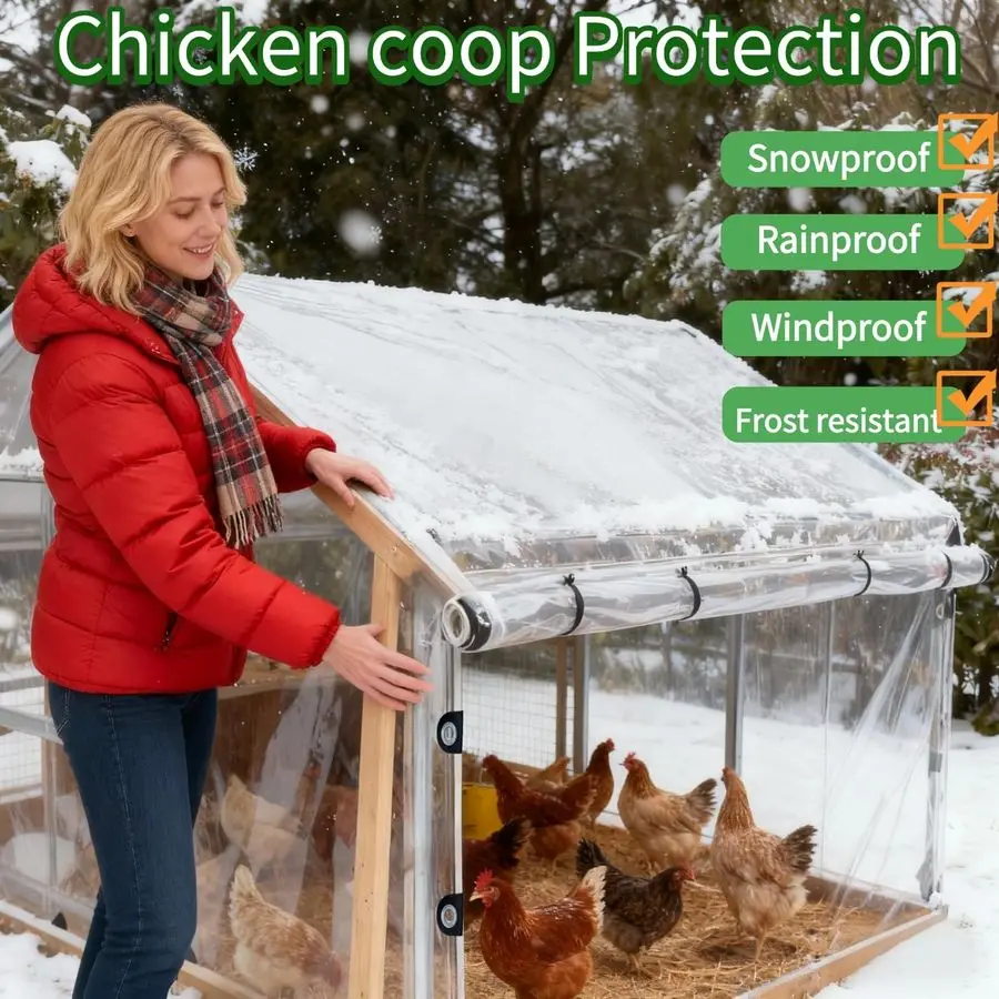 

Tarp, 10x12ft Clear Tarps with Grommets,14 MiL Heavy Duty Waterproof with Reinforced Edge for Patio and Pavilion,Porch and Outdo