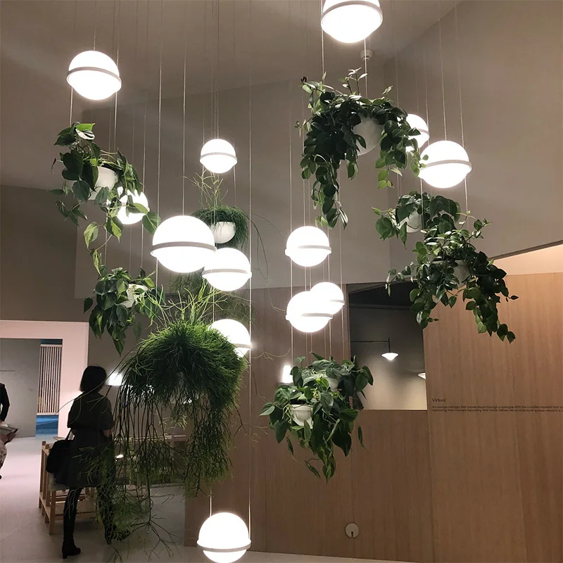 Nordic Artificial Plant Pendant Lights, Lâmpada LED, Pendurado Flower Pot, Sala de jantar Luminária, DIY Sky Garden, Dropshipping