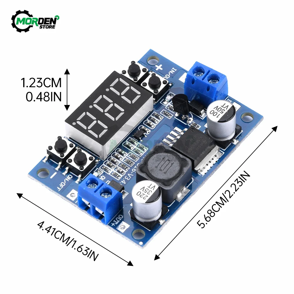 DC Adjustable Step-Down Module LM2596 Voltage Regulator With LED Voltmeter Display Digital 3.3V 5V 12V Power Supply