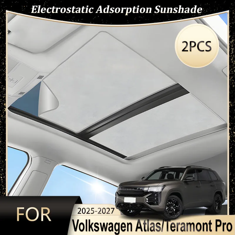 

Roof Car Sun Shades For Volkswagen Atlas MK2 Teramont Pro 2025 2026 Electrostatic Adsorption Sunroof Sunshade Skylight Protect