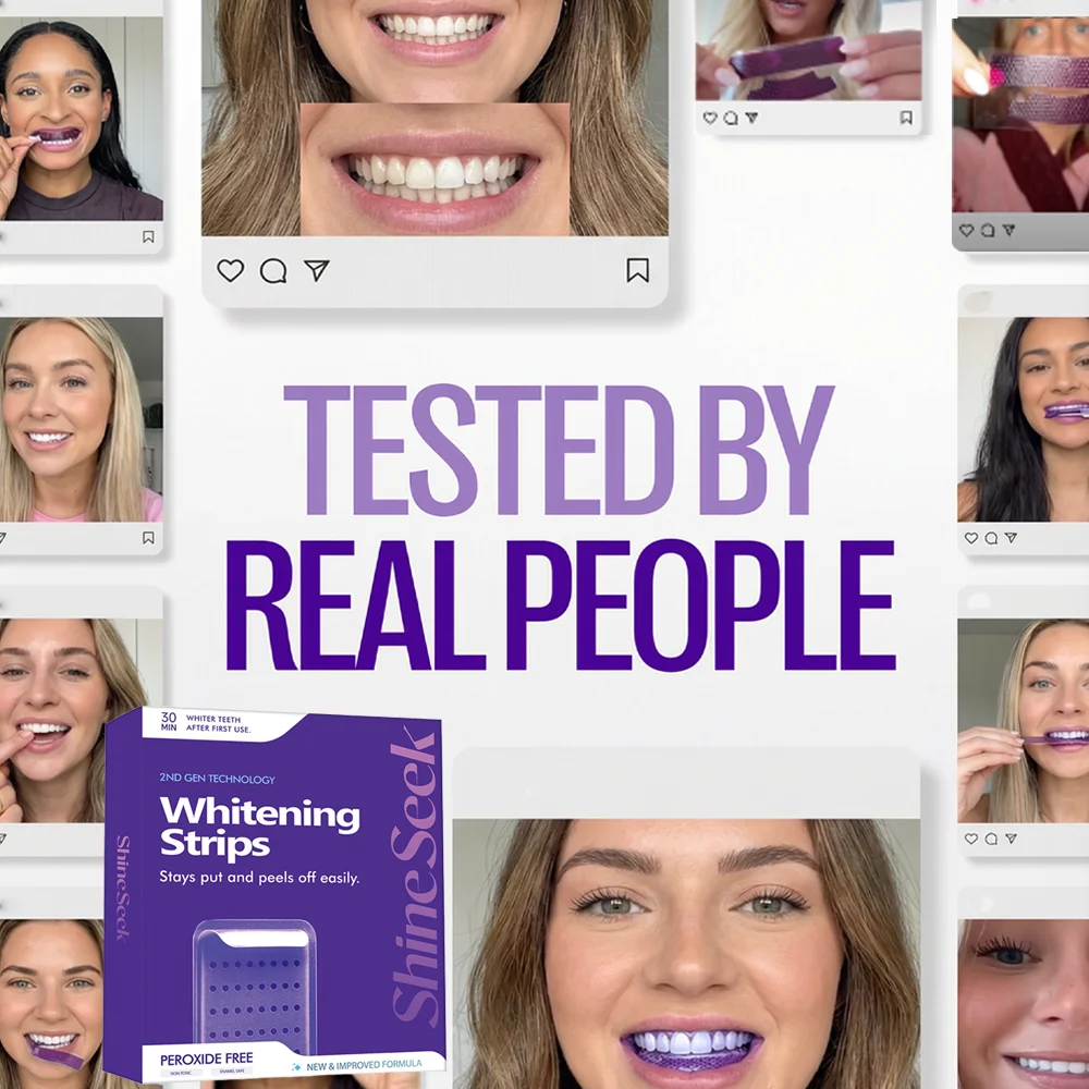 20pcs/10 Pairs 2nd‑Generation Purple PAP+ Whitening Strips, Peroxide‑Free, Gently Whitens Teeth, Gum‑Friendly & Low‑Sensitivity