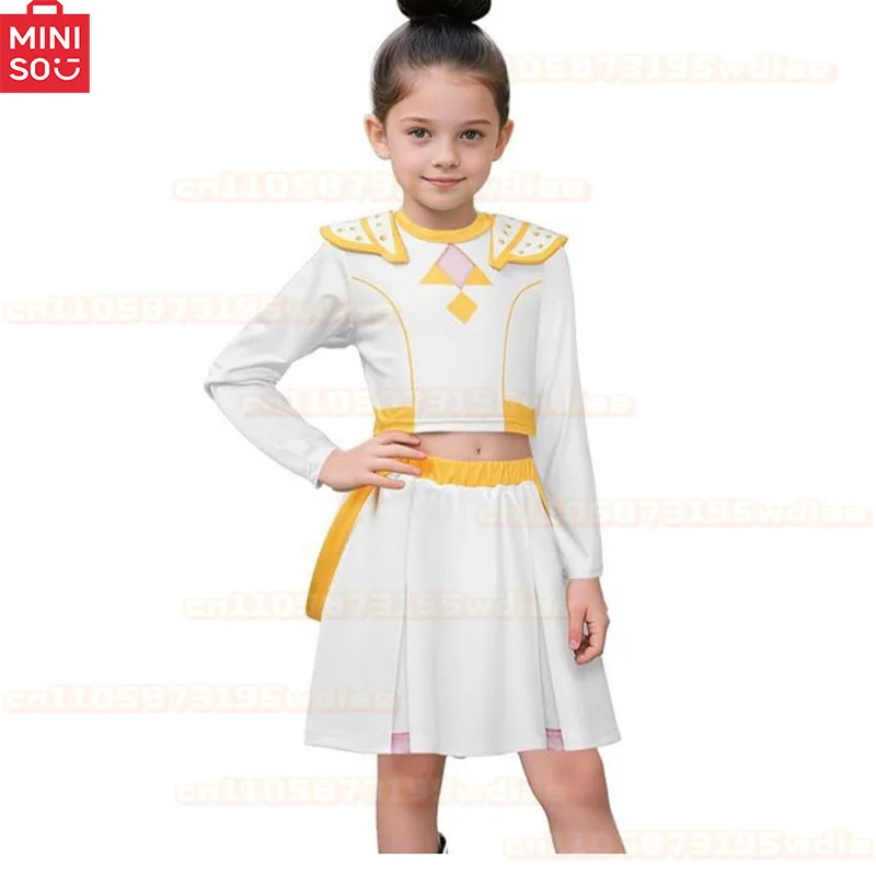 Girls Kpop Zoey Cosplay Costume Halloween Demon Hunters Rumi Mira Cosplay Tops Skirt Clothes Printed Stage Dress Kids Role Play