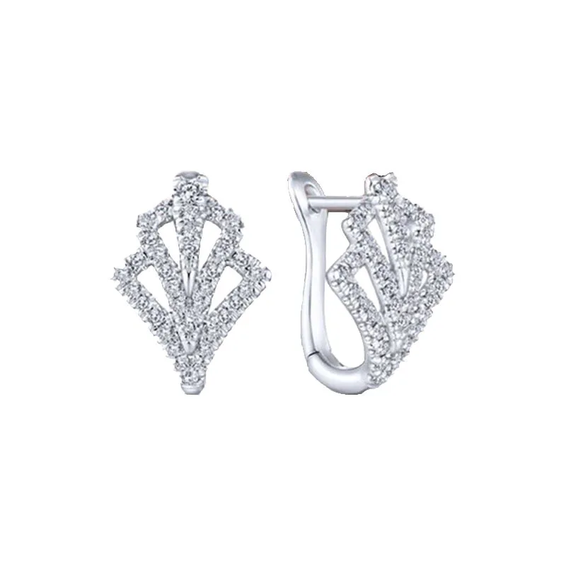 Chenrui Light Luxury High-end Diamond Inlaid Geometric Earrings for Women, Niche Design Sense, Temperament, Fashion Jewelry