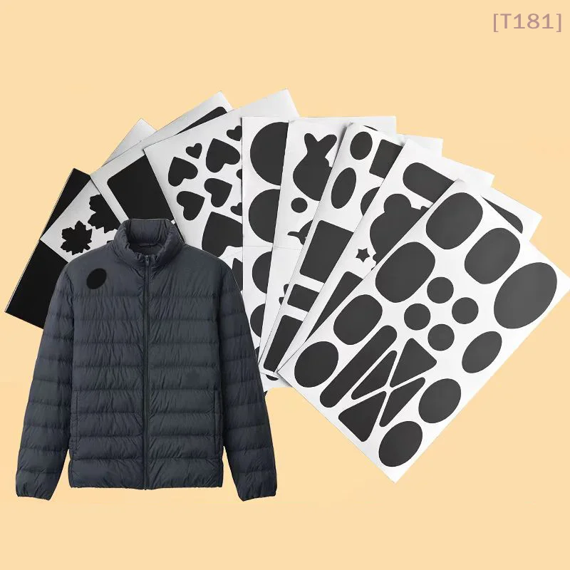 1Set No Ironing Stickers Patches Down Jacket Universal Black Self Adhesive Patcher Repair Washable Sewing Fabric DIY Fix Patch