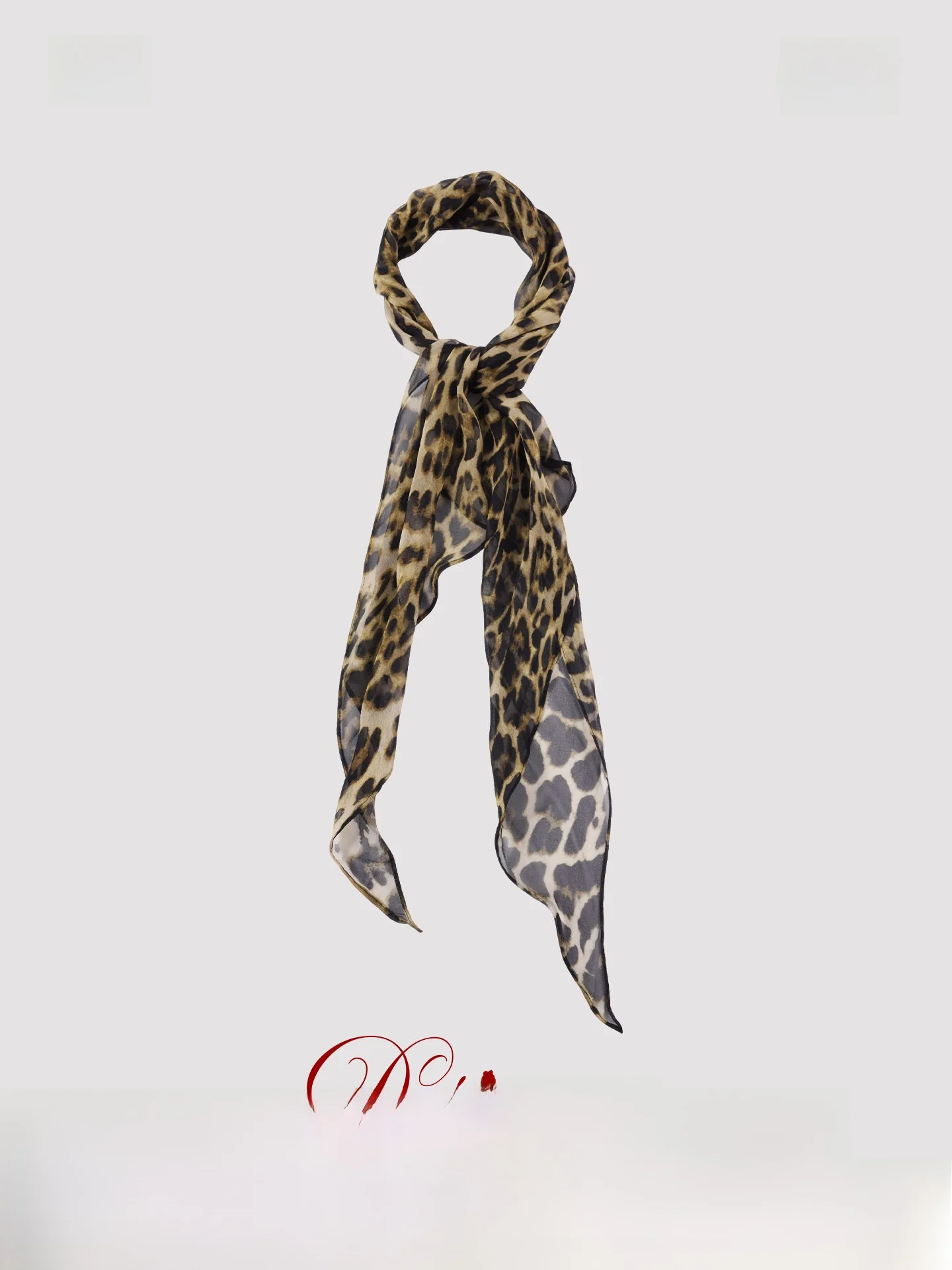 Retro Leopard Print Silk Scarf 100% Genuine Silk Versatile Hairband New Model Long Rectangle Shape Decorative Accessory for W...