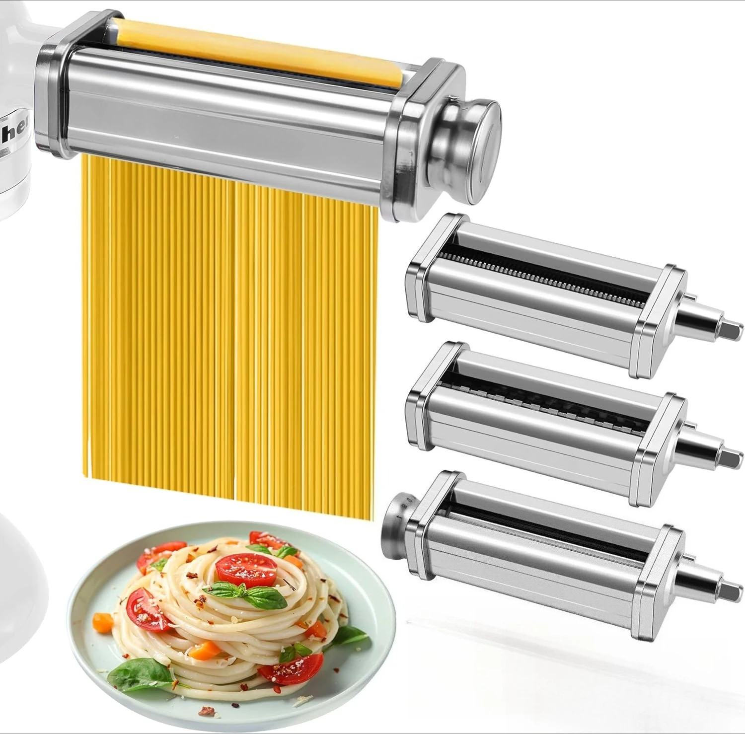 

3Pcs for KitchenAid Blender Plus Hub Knob Screw with A Dough Roller, Pasta Cutting Knife and Cleaning Brush Food Processor Parts