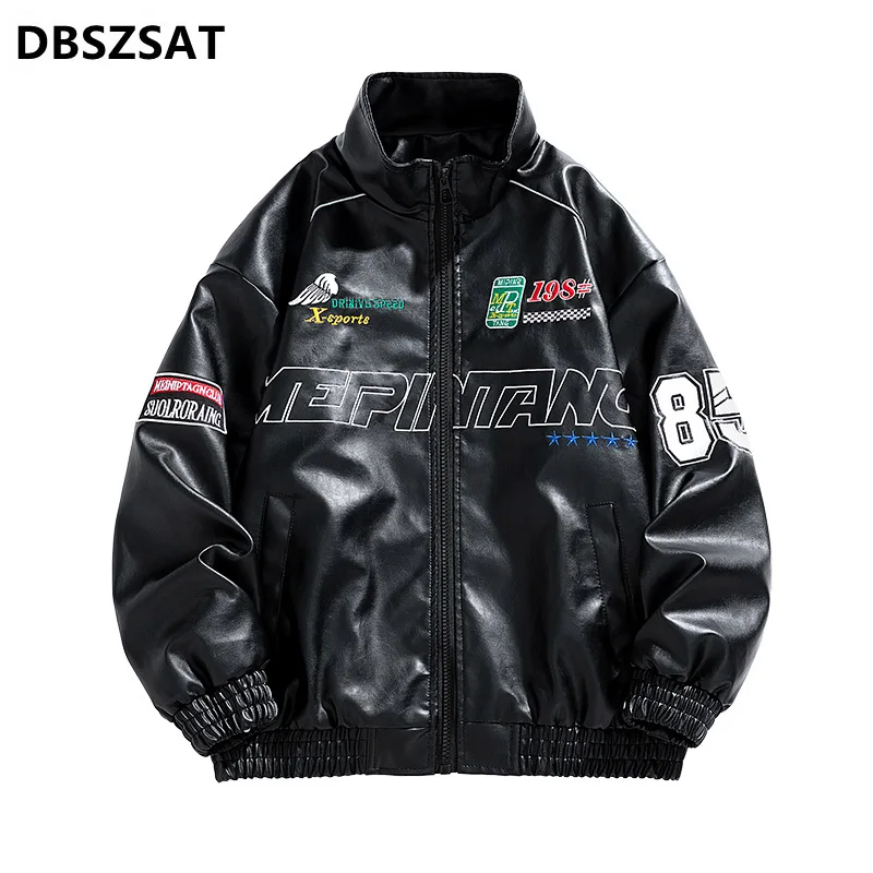 2028 Мужская осенняя меховая куртка с меховым воротником, новая повседневная винтажная кожаная куртка, пальто, мужская весенняя модная байкерская карманная мужская куртка из искусственной кожи