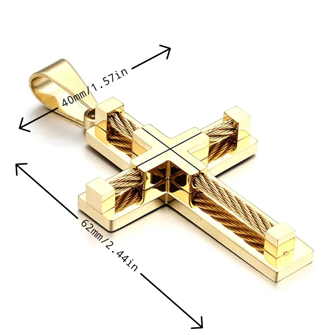 New Arrival Stainless Steel Necklace For Men Vintage Cross Pendant Hip Hop Cool Pendant Necklace Chain Fashion Jewelry