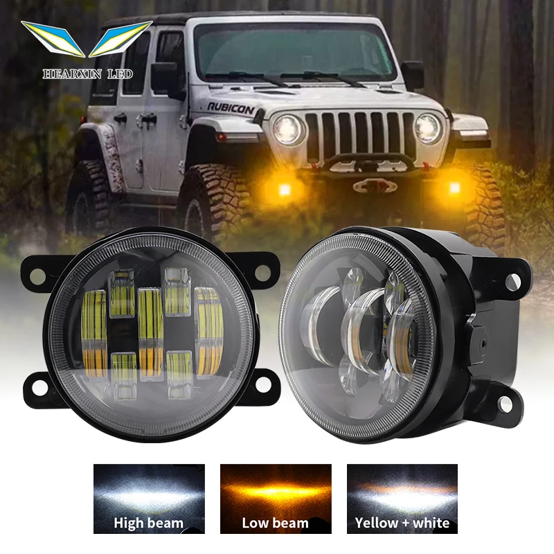 Led Fog light Amber White Lamp PTF 7/5/3 Lenses Off Road Fog Lamps Car Light Assembly For Lada Niva Reugeot Cherokee XJ