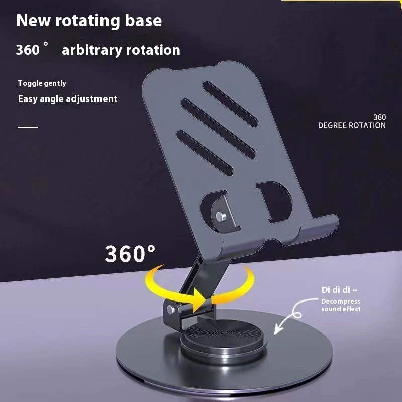 Metal Aluminum Alloy Phone Holder Foldable 360° Rotation Adjustable Table Phone Support Stand Holder for iPhone/Xiaomi/Samsung