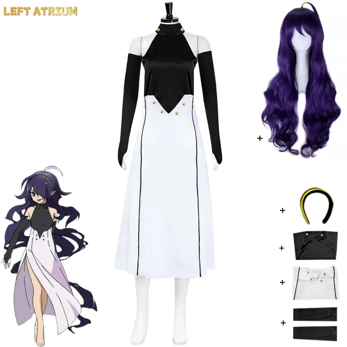 

Anime Seraph of The End Asuramaru Cosplay Costume Made Owari No Seraph Skirt Hair Hoop Wig Woman Sexy Carnival Party Suit