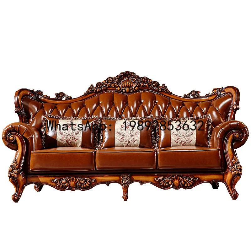 X-28  sofa - solid wood, genuine leather, premium leather sofa for living room and villa furniture