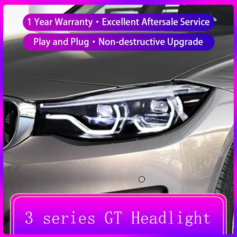 A Pair of Headlights For BMW 3 Series GT F34 2013-2019 Front Projector Lens Head Lamp Dynamic LED Daylight Auto Car Accessories