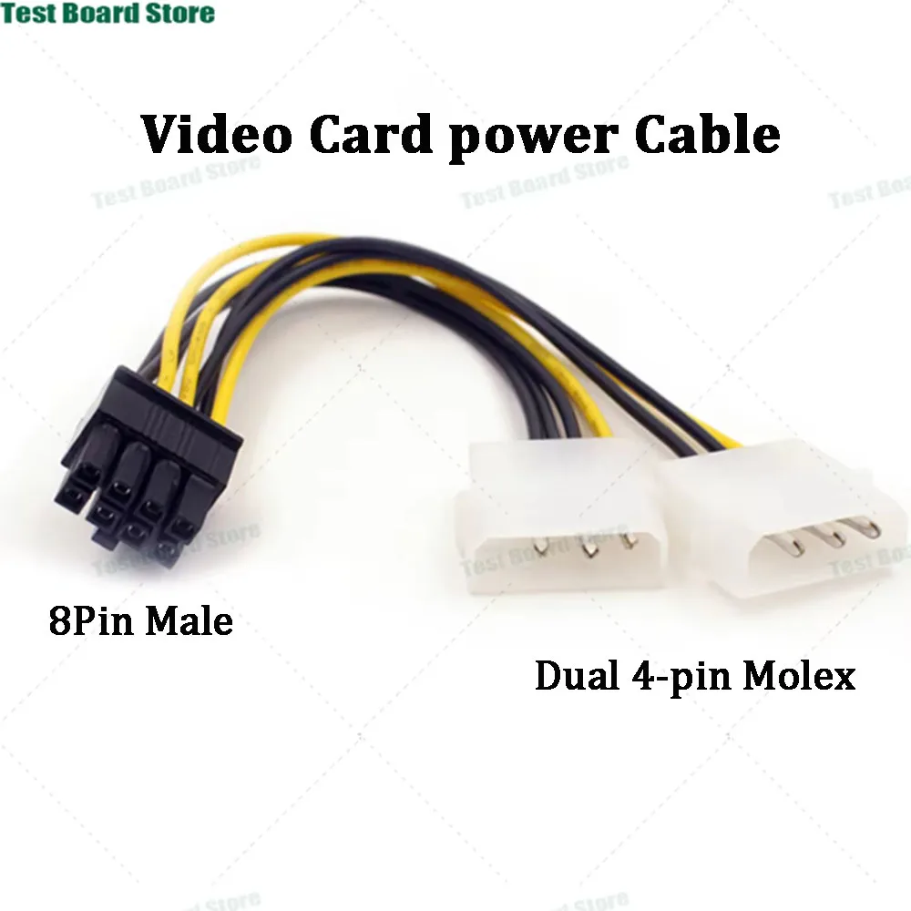 

1PCS 8Pin Male To Dual 4Pin Female Video Card Power Cord 8 Pin PCI Express To Dual 4 Pin Molex Graphics Card Power Cable