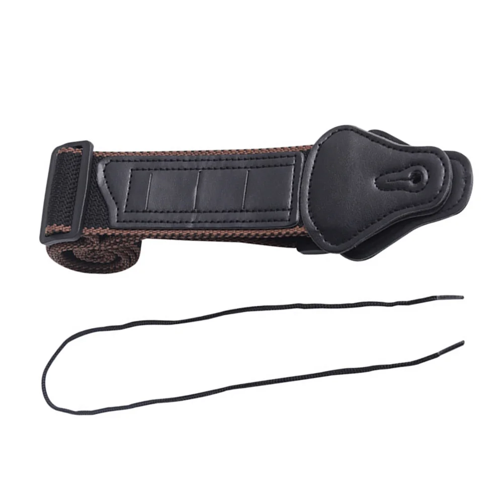 Sangle de guitare noire classique, réglable et Durable, pour Instrument acoustique électrique Folk, ceinture de rangement, sangle d'épaule en coton pour