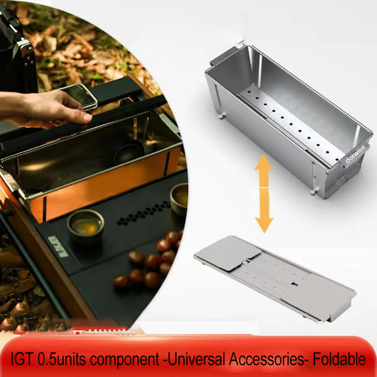 DOTWISE IGT Camping Table 0.5 Unit Foldable Storage Box 0.5 Unit Drain Basket Outdoor IGT Table Accessories With Storage Bag