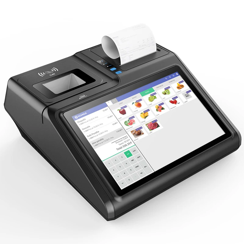 10.1 inch Android POS Terminal printer with 80mm Thermal Printer NFC reader VFD display For Food Menu Order cash register