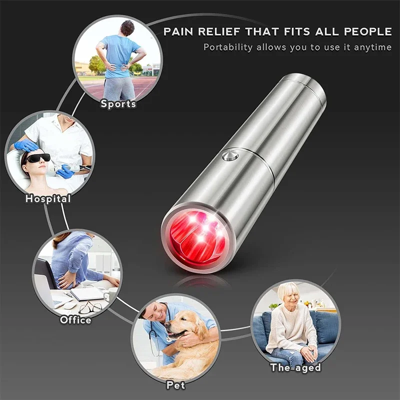 Red Light Therapy Device LED Flashlight Torch 660nm 630nm 850nm Infrared for Body Skin Pain Relief Care