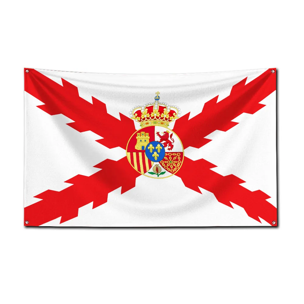 2024 Spanish Empire Cross of Burgundy Flag 1506 Cross of Burgundy with emblem 90x150cm Spain Banners Household Decor