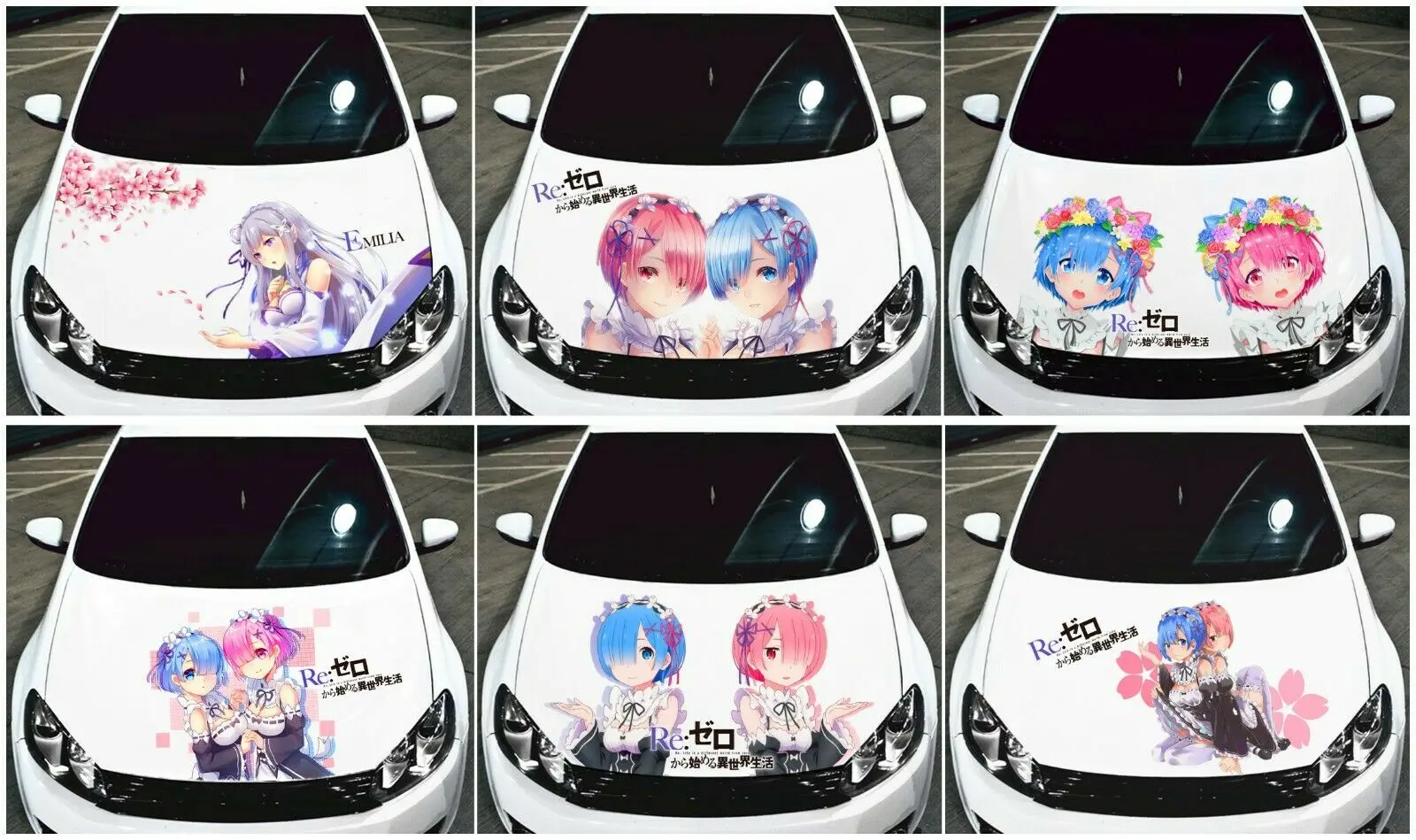 

Re:Zero Ram Rem Anime Cute Girl Cartoon Car Hood Decal Vinyl Sticker Fit Any Car