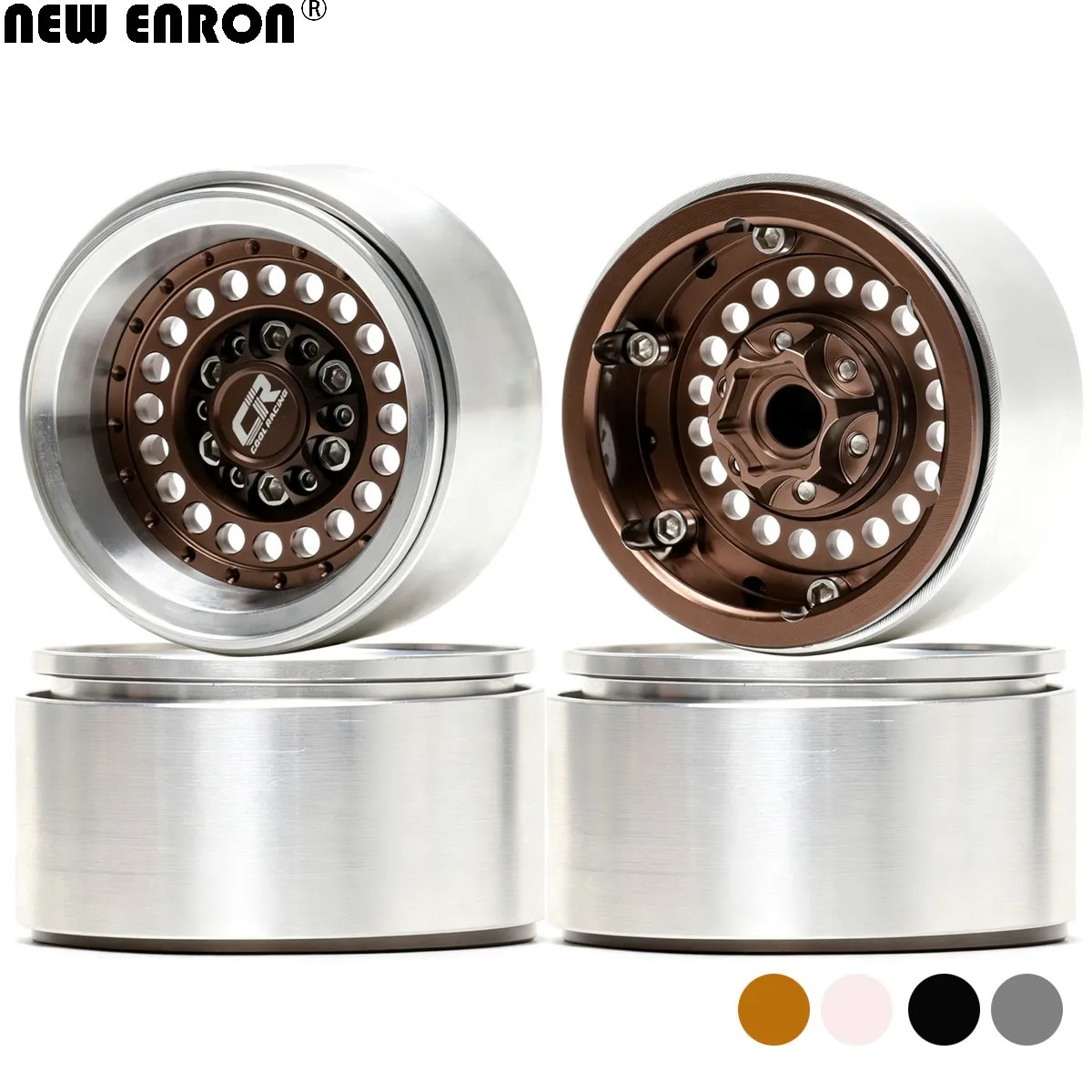 1.9" Aluminum Beadlock Wheel Rims ‑10mm Offset for RC Car 1/10 Crawler AXIAL SCX10 Traxxas TRX4