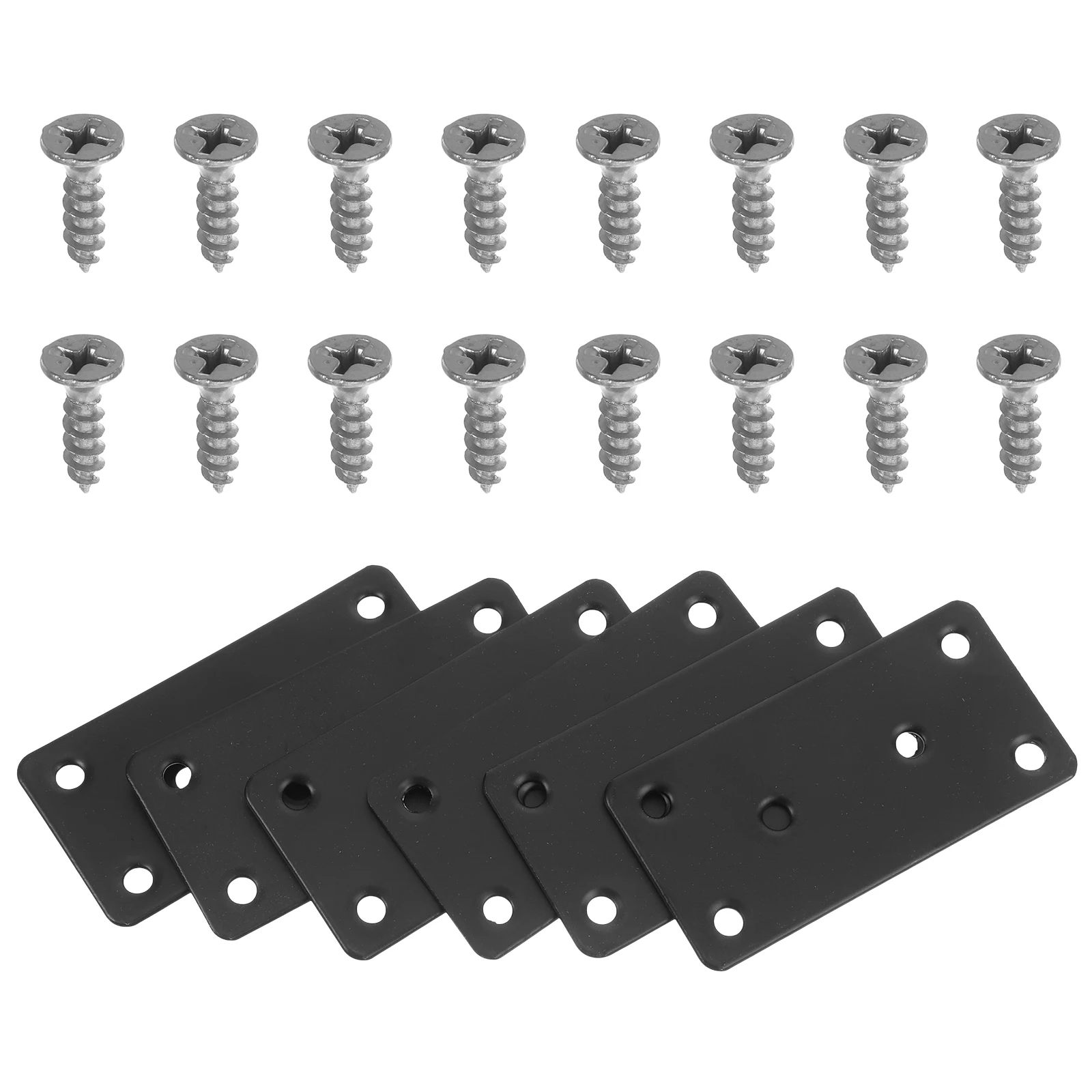 

6pcs Stainless Steel Flat Mending Plates Heavy Duty Corner Brackets Wood Connectors Strong Reinforcement Fixing Support Screws