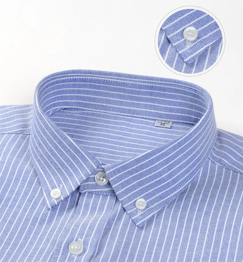 Luxury Men's Oxford Shirt 100% Cotton Short Sleeve Causal Stripe Solid Summer Sbc0e2a7571994ee88b9969fdb17bdb38m