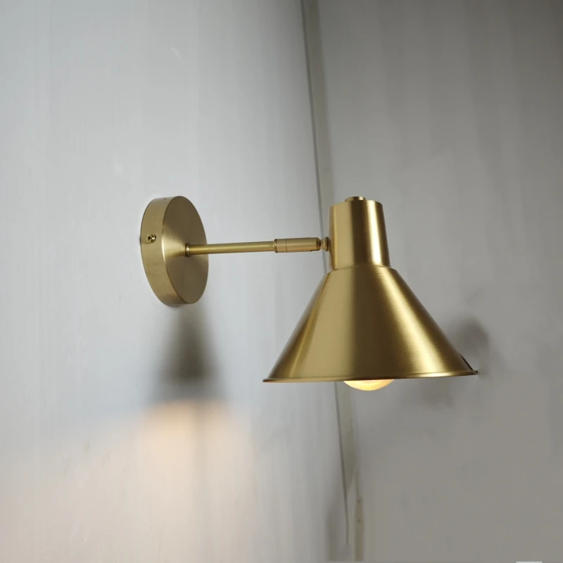 100% pure copper cone wall light brass sconce lighting fixture LED brass wall lamp 17cm size copper horn shade lighting