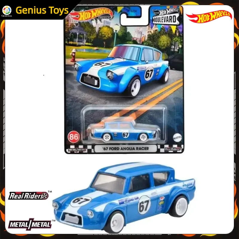 

Hot Wheels Premium, масштаб 1:64, литой под давлением, 1967, Ford Anglia Racer, имитация автомобиля из сплава для взрослых, любителей автомобилей, Коллекционная модель игрушки