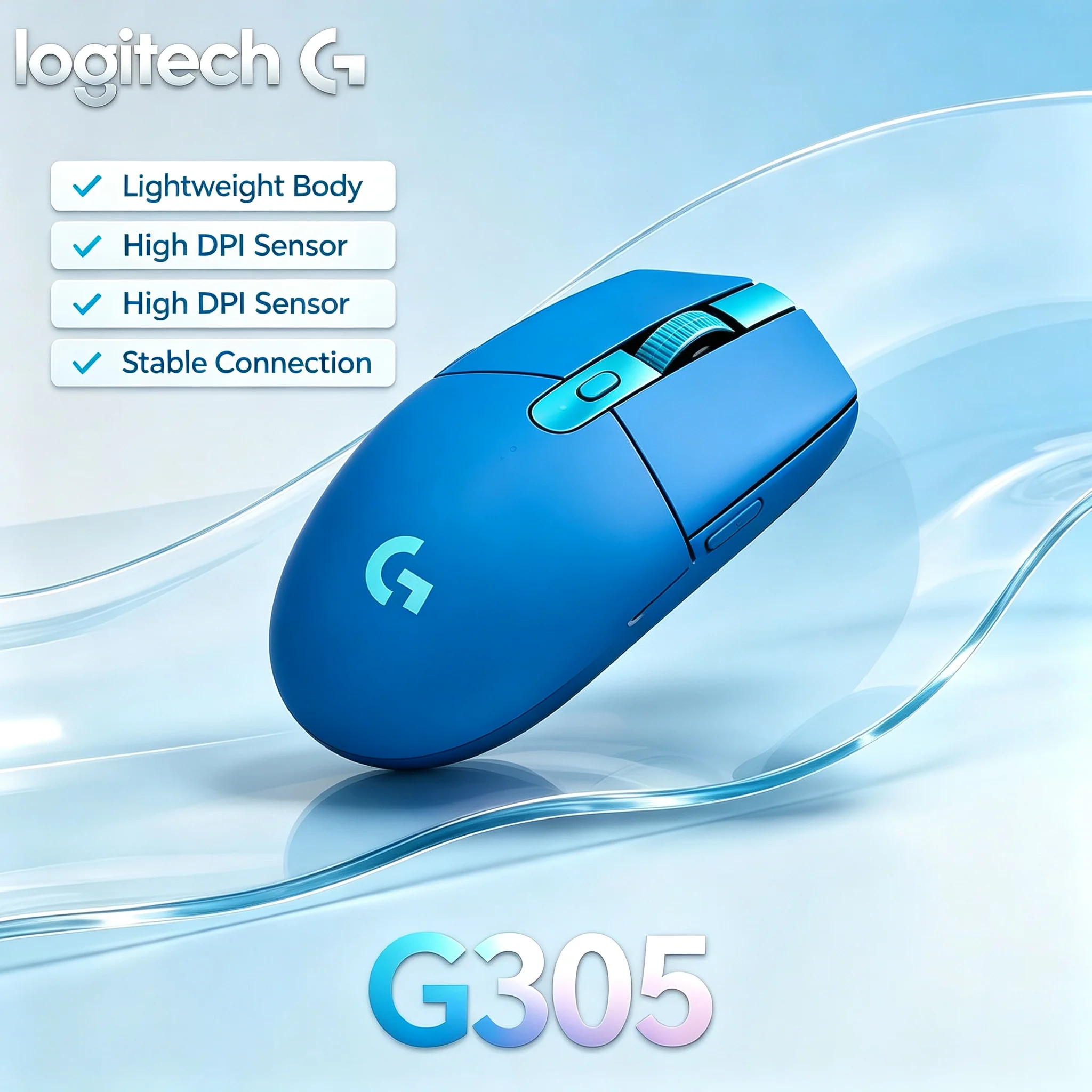 Logitech G305 High Precision LIGHTSPEED Wireless Gaming Mouse Adjustable DPI For Competitive Game & Work