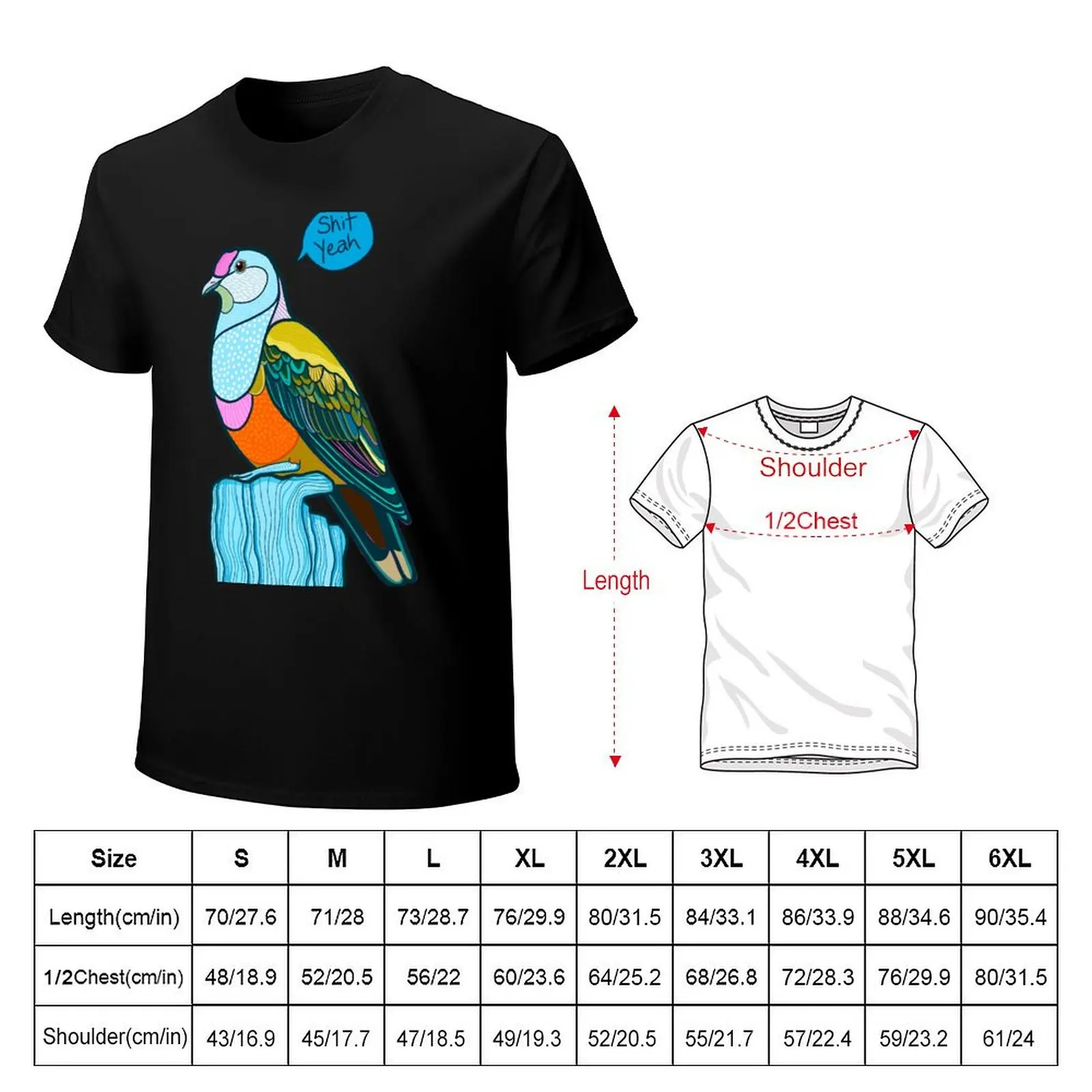Fruity fruit dove T-Shirt Minimalist Plain Crew Neck T-Shirt