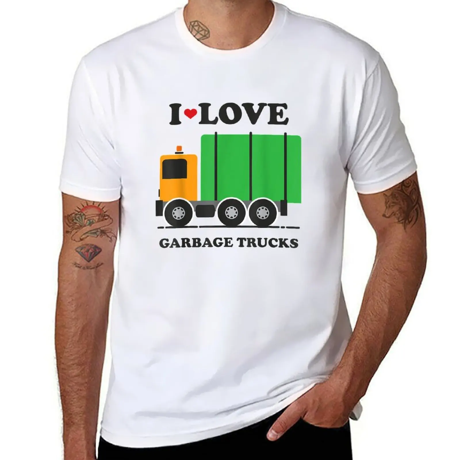 

I Heart Love Garbage Trucks Gift T-Shirt man t shirts graphic cotton t shirts high quality t shirts with prints T-Shirt