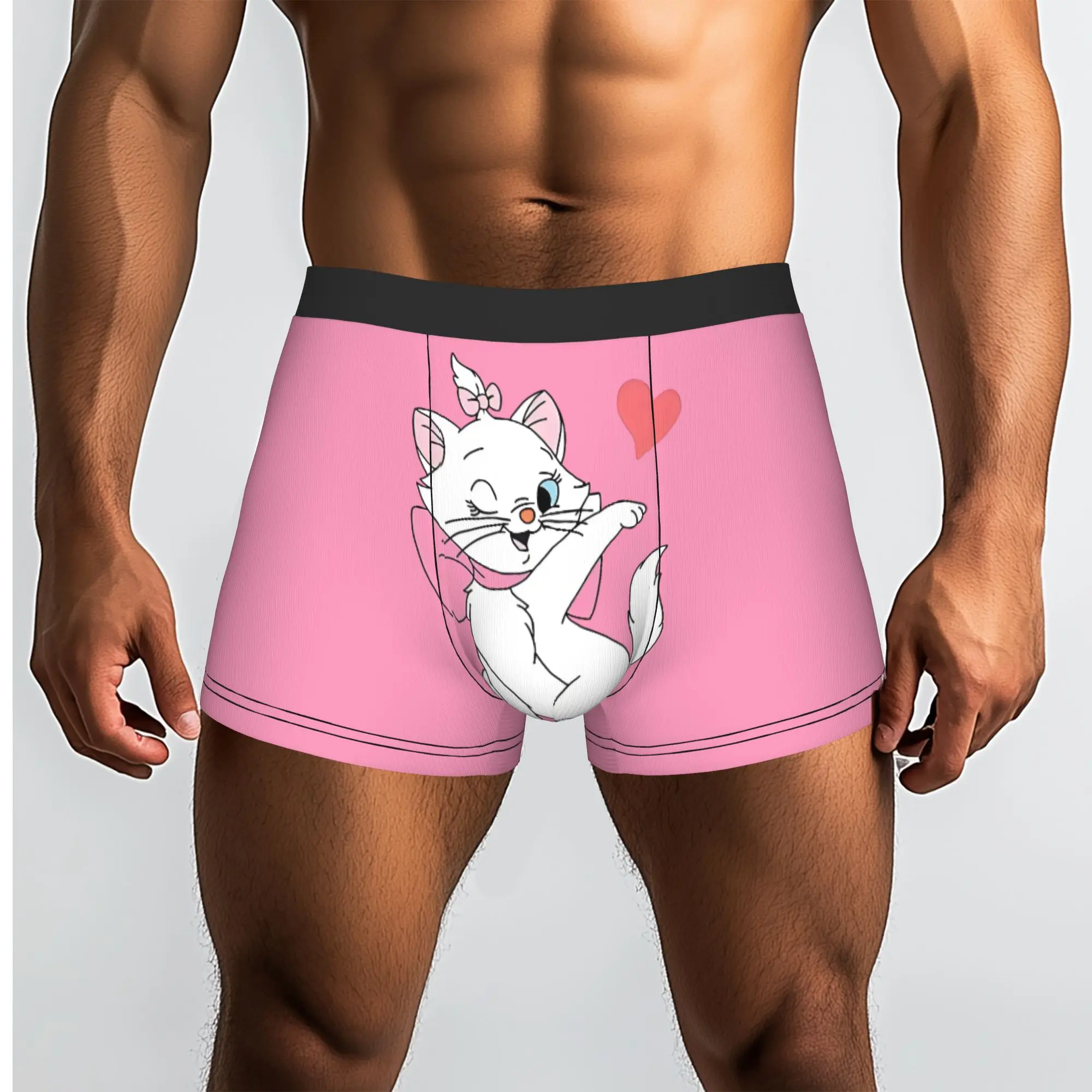 Custom M-Marie Cat Cartoon Underwear Men Stretch Cat Manga Boxer Briefs Shorts Panties Soft Underpants For Homme