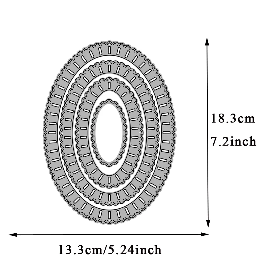 Lucky Goddess Metal Cutting Dies Ovals Ribbon Frames Diy Scrapbooking Photo Album Decorative Embossing Paper Card Crafts