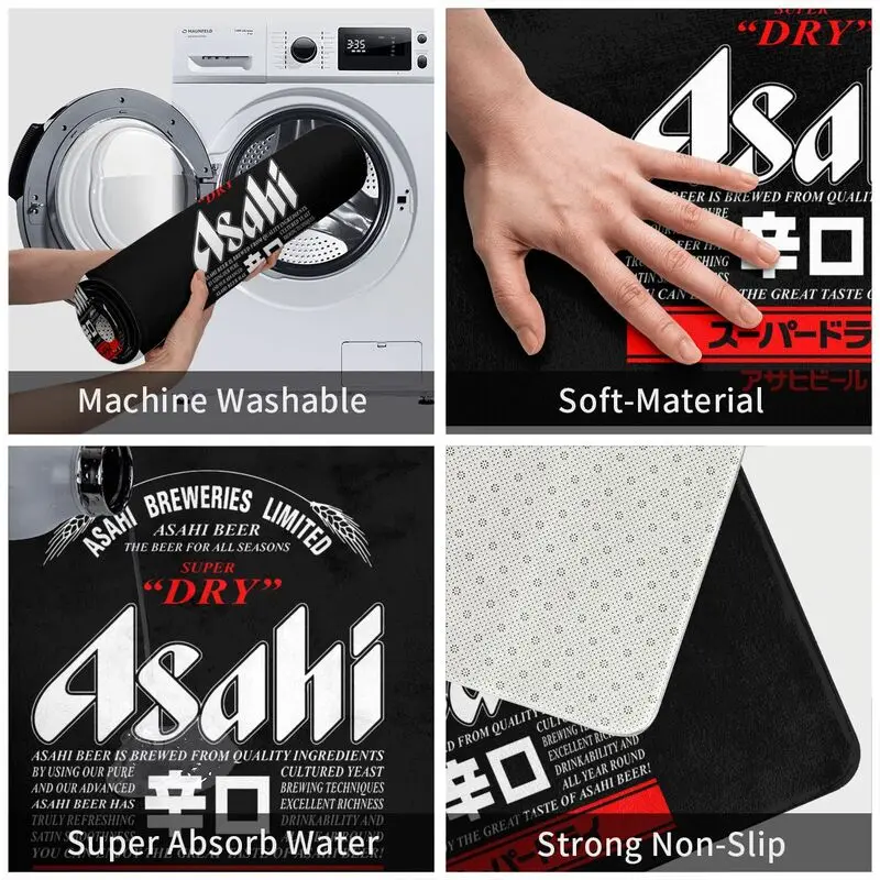 Asahi Beer Japanese Mat Rug Carpet Tapis Shaggy Foot Pad Fashionable Light Luxury